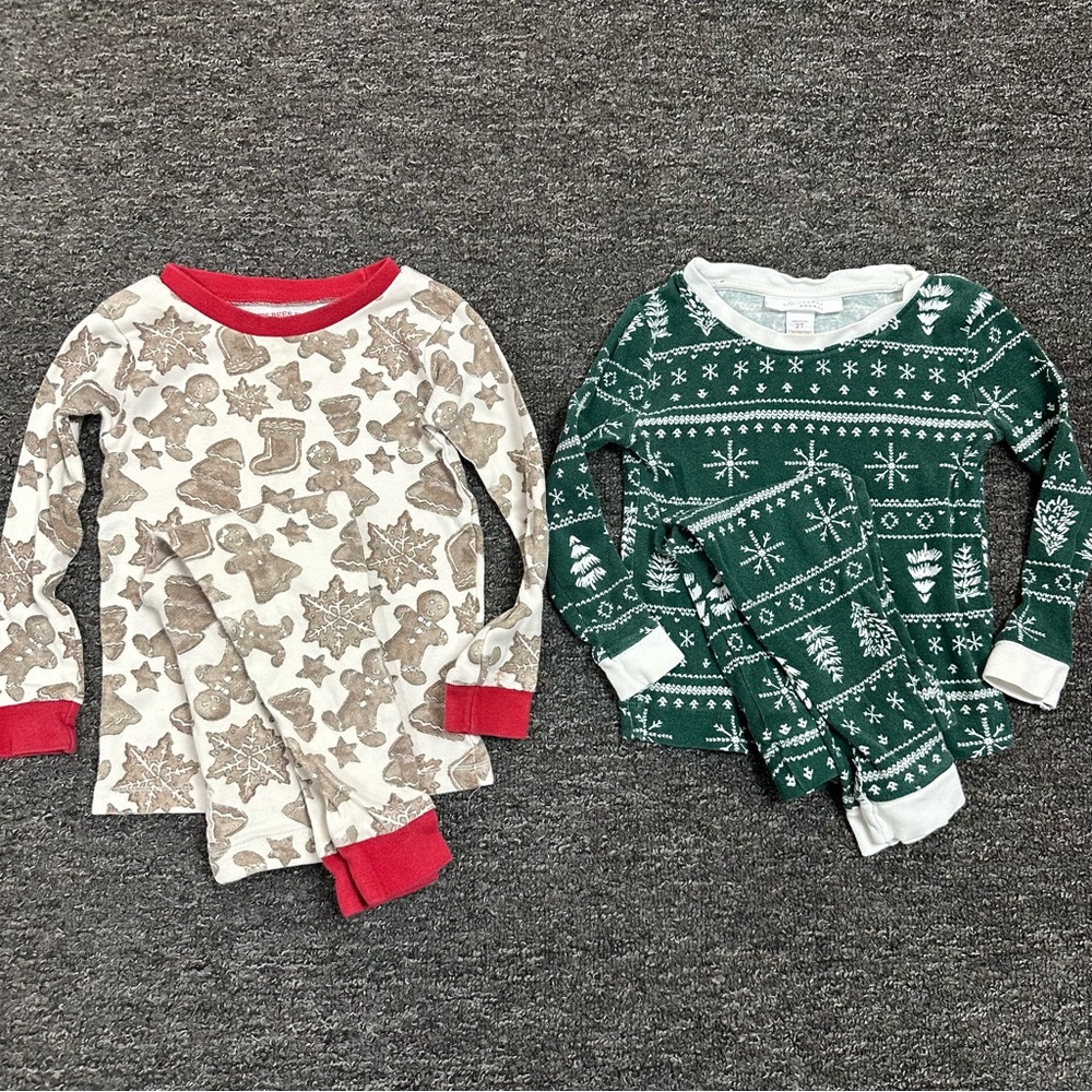 Burt’s Bees & Lauren Conrad Unisex Toddler Christmas Pajama sets 2 Pair Bundle